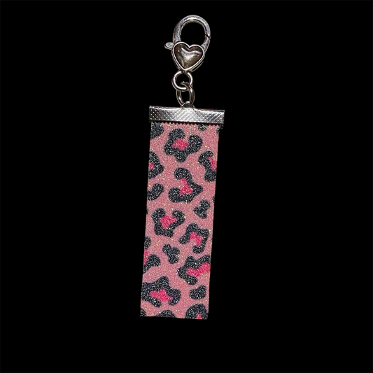 Y2K Pink Leopard Keychain Accessory