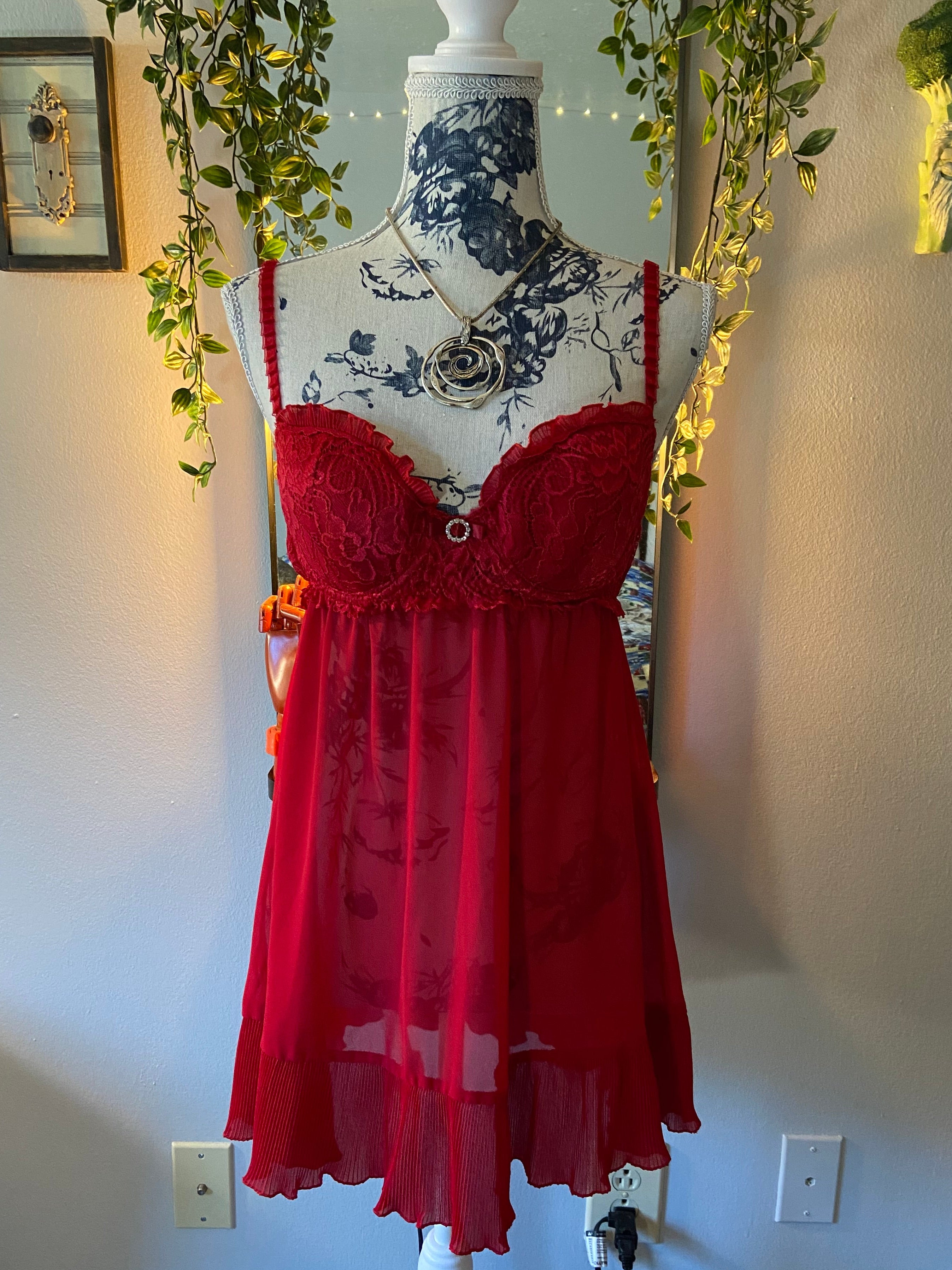 Red Baby Doll Lingerie Dress