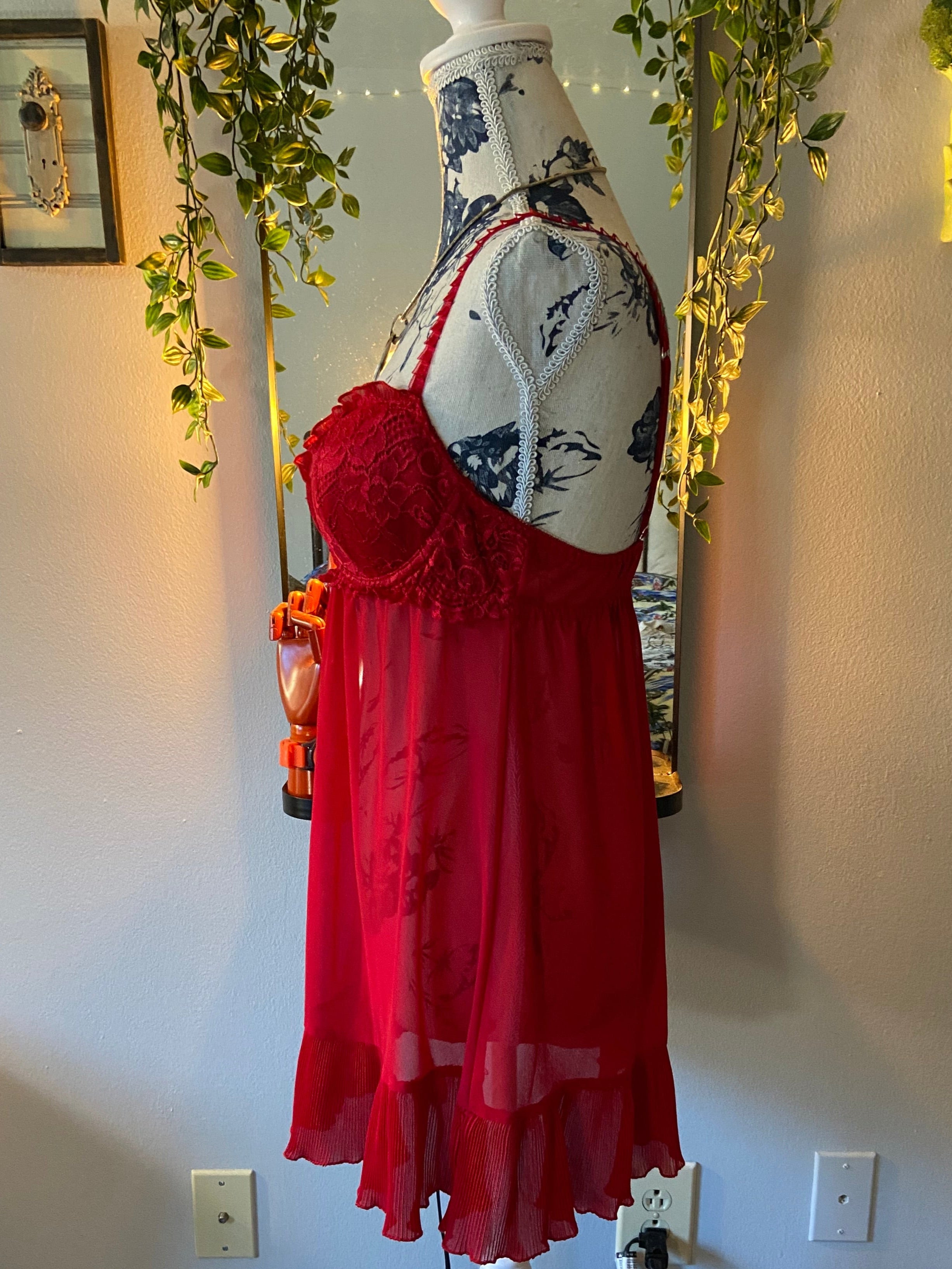 Red Baby Doll Lingerie Dress