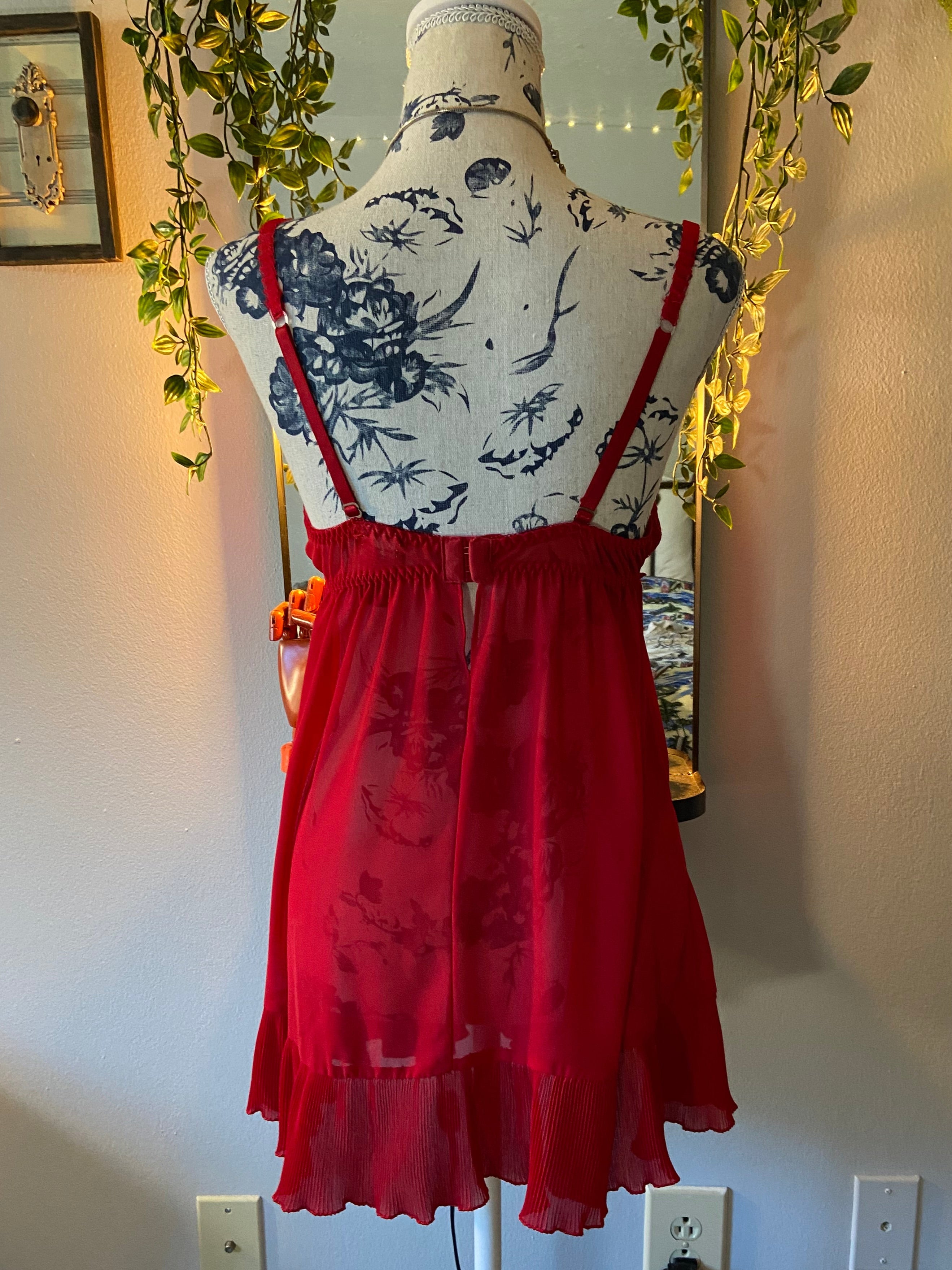 Red Baby Doll Lingerie Dress