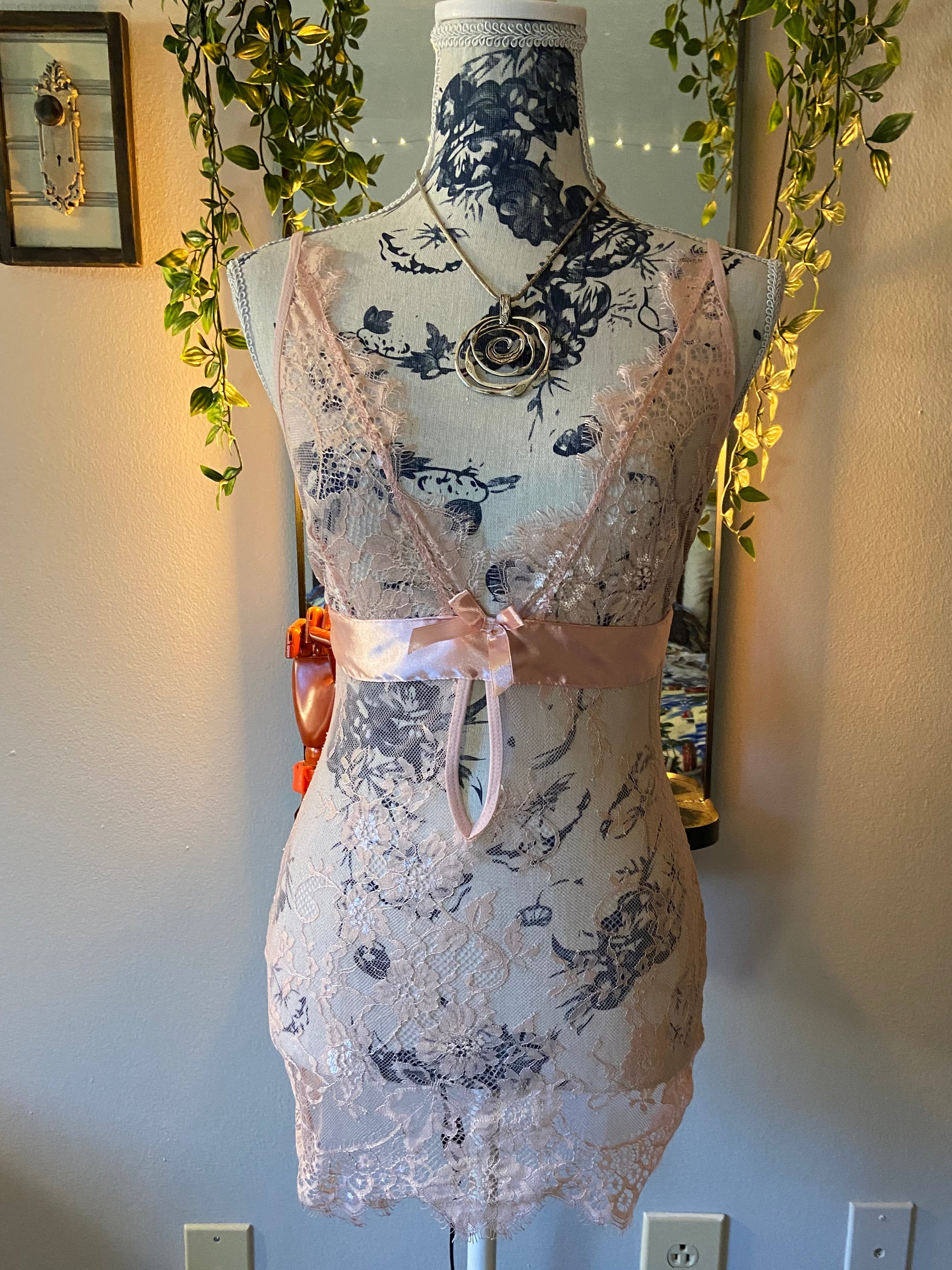Sheer Pastel Pink Lingerie Dress