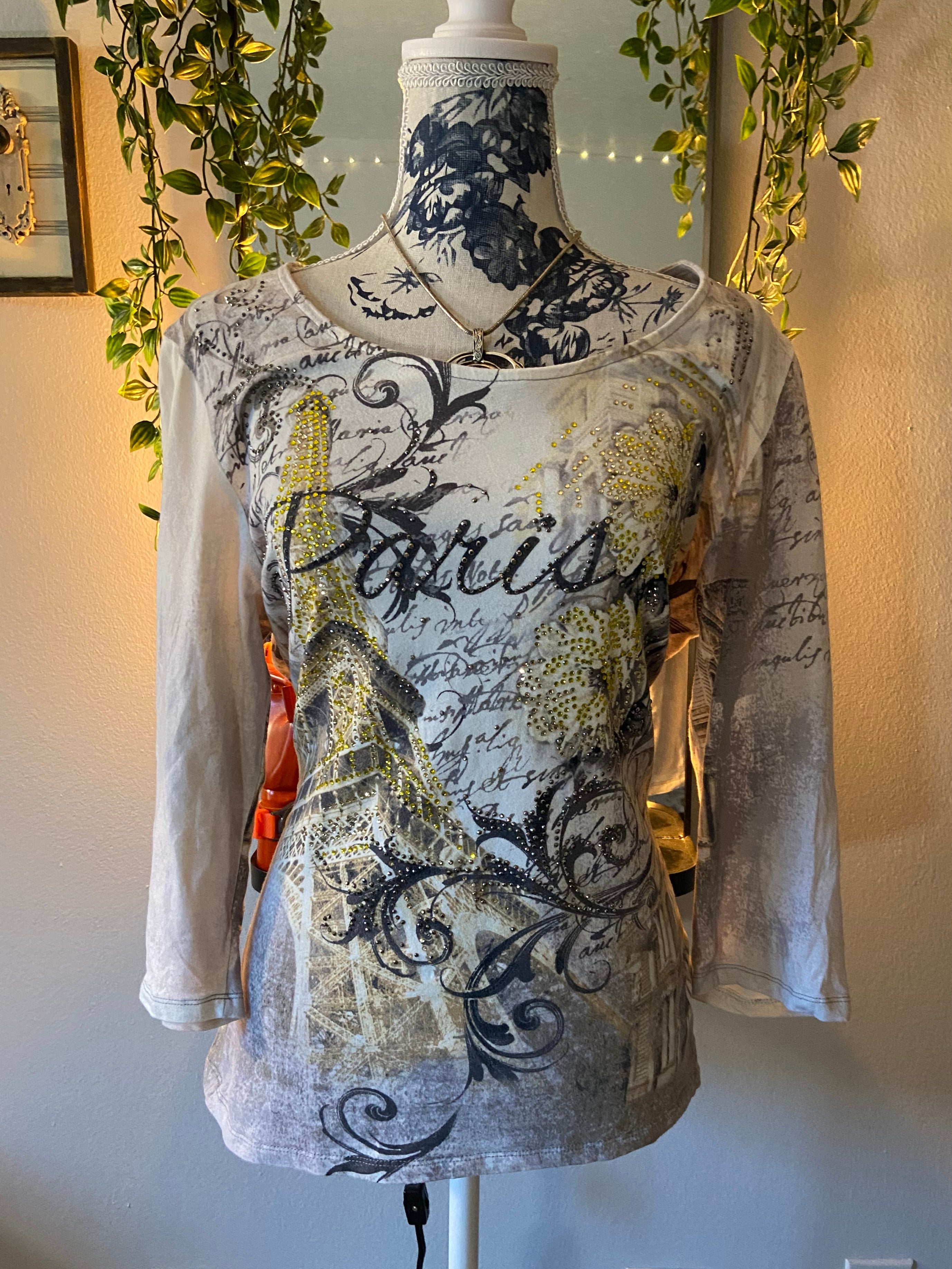 Bedazzled Y2K Paris Shirt
