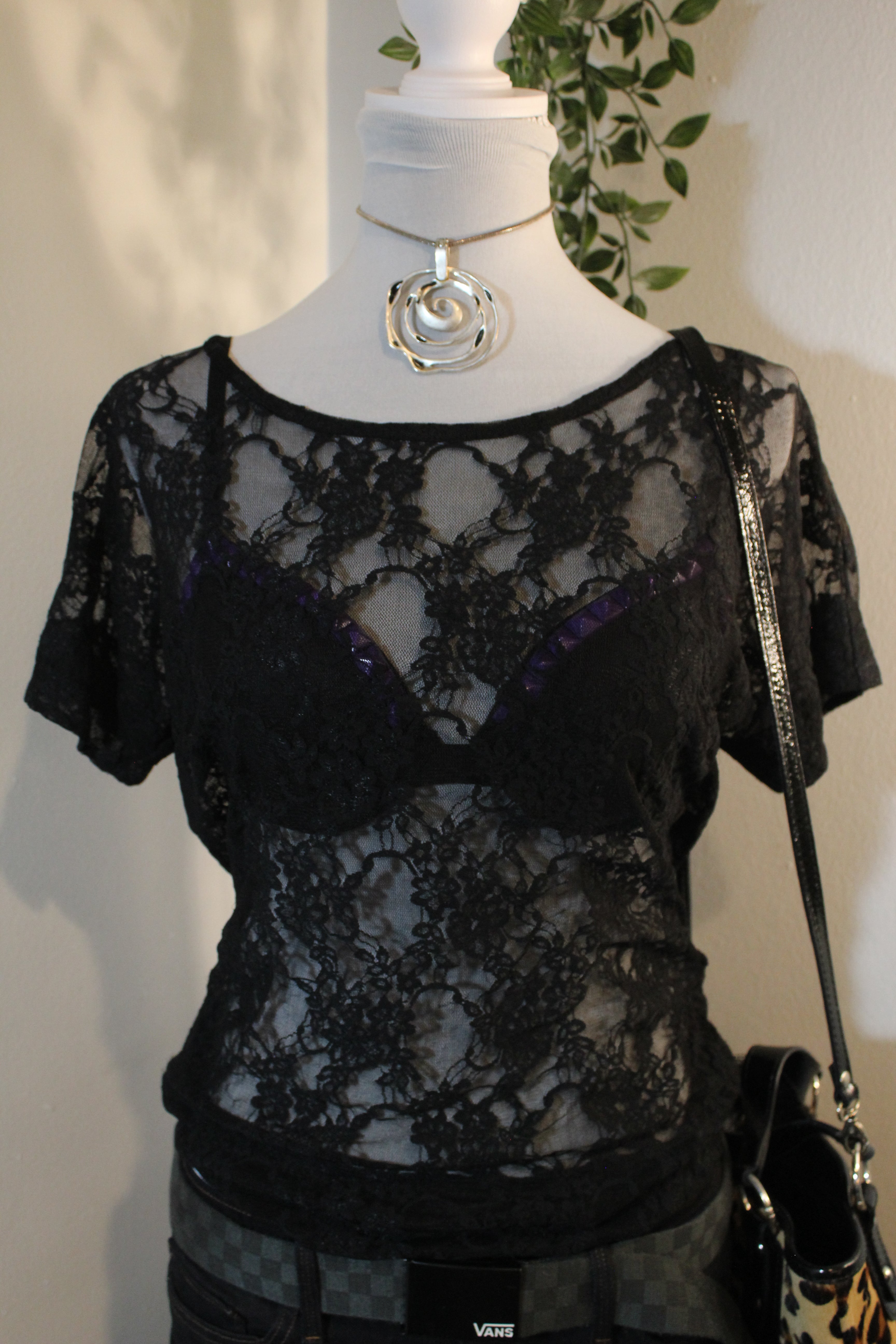Sheer Floral Lace Shirt