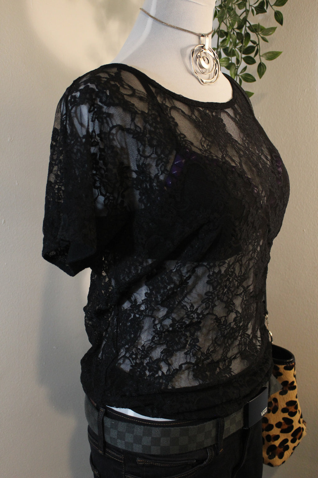 Sheer Floral Lace Shirt