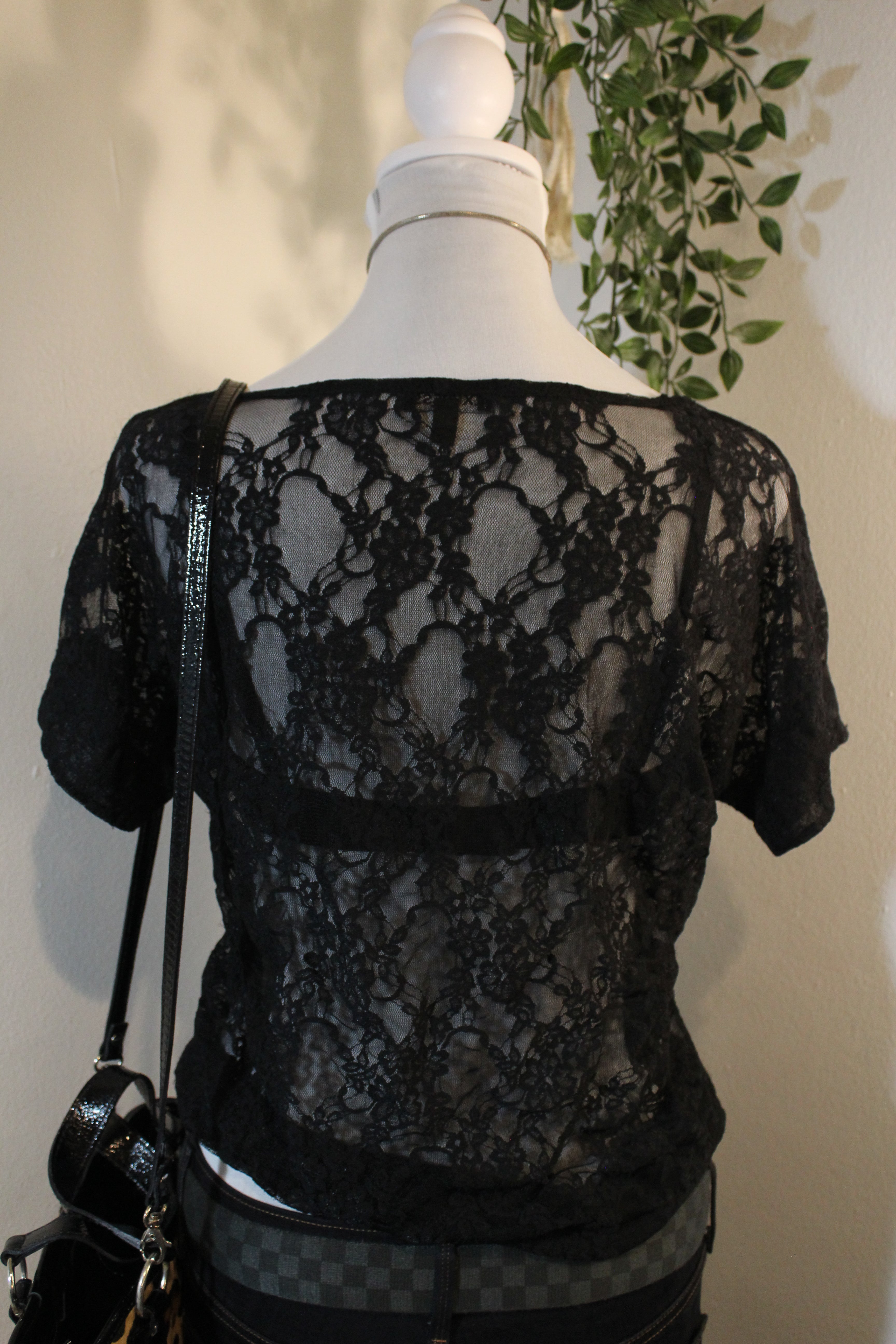 Sheer Floral Lace Shirt