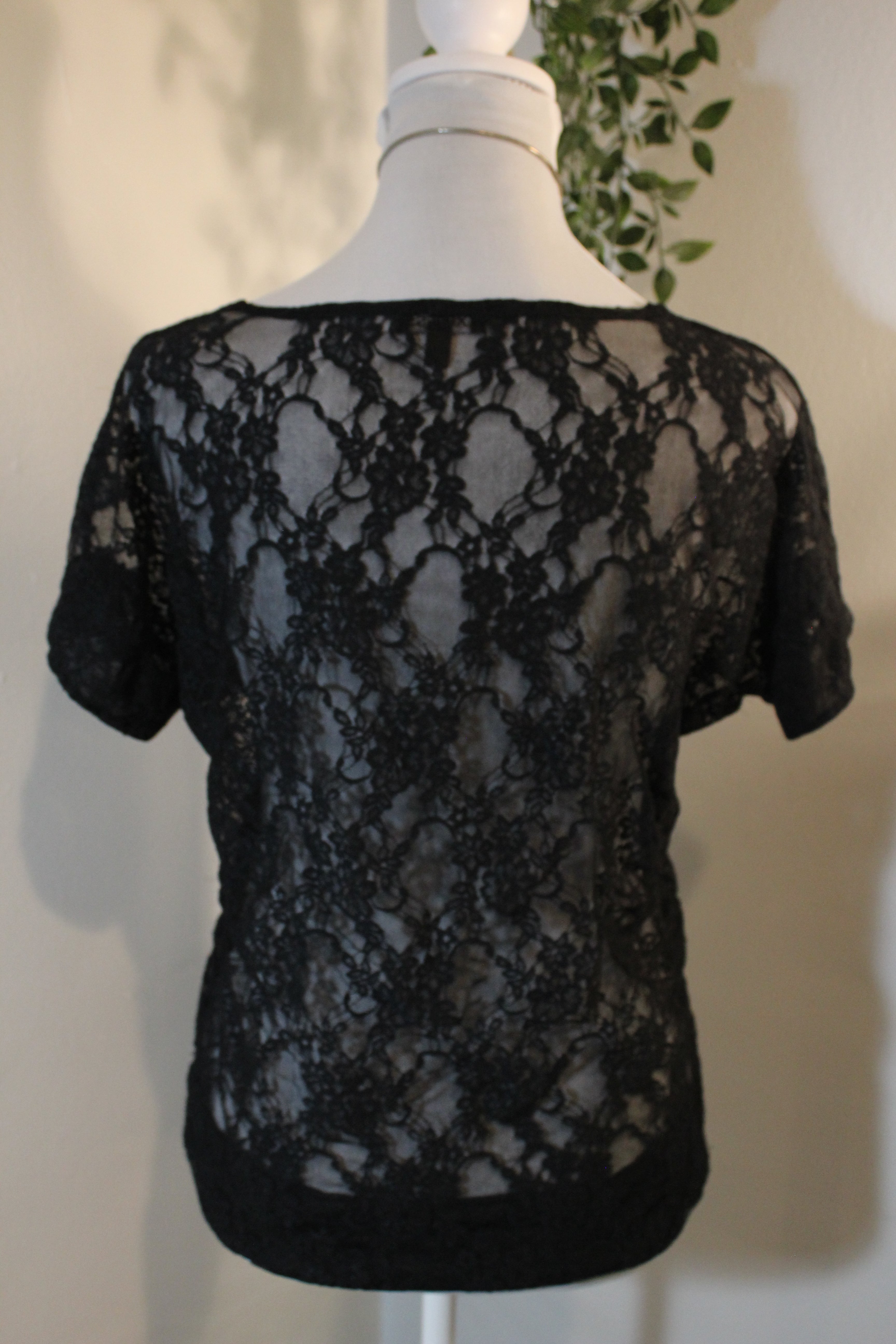 Sheer Floral Lace Shirt