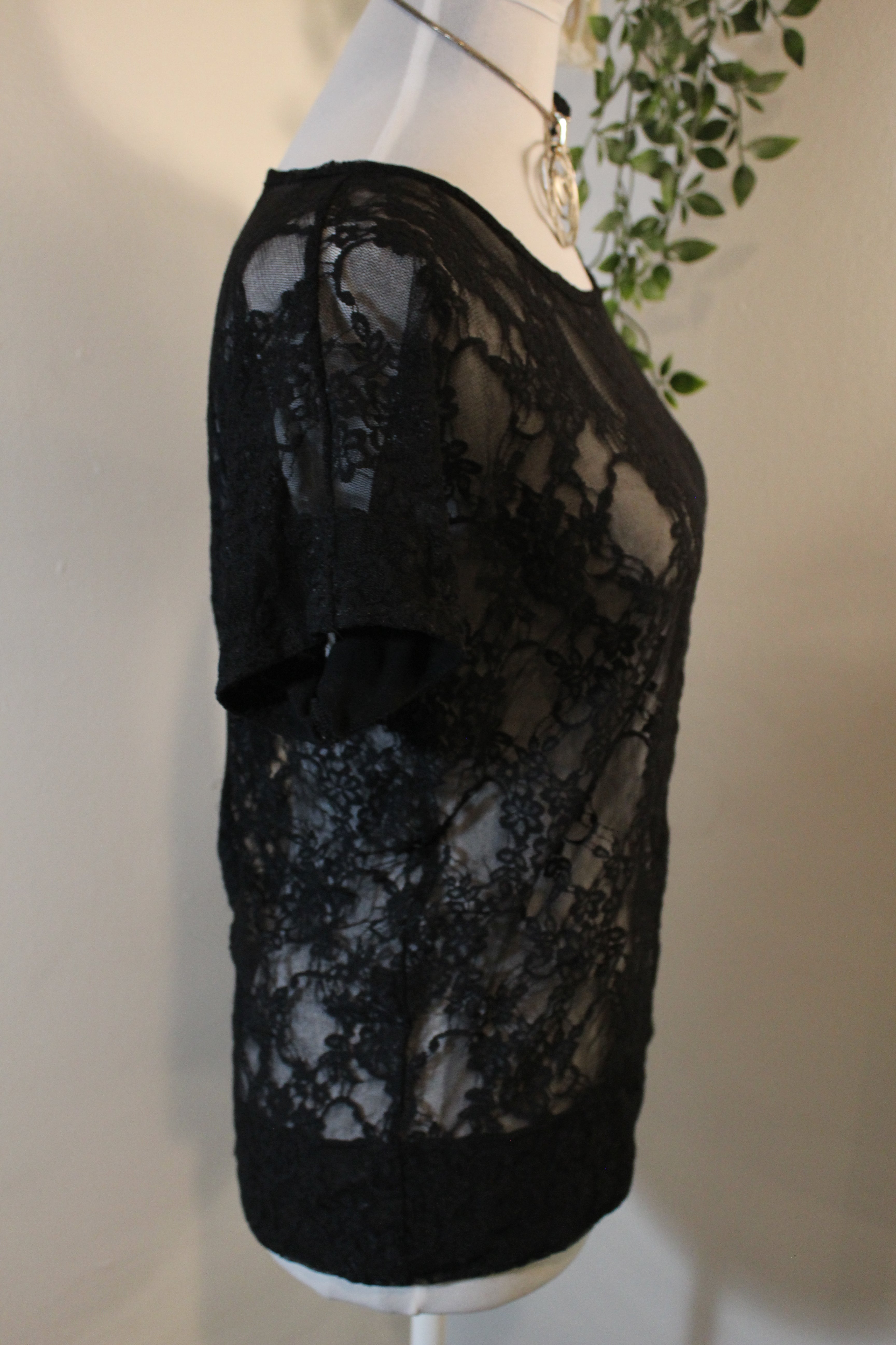 Sheer Floral Lace Shirt