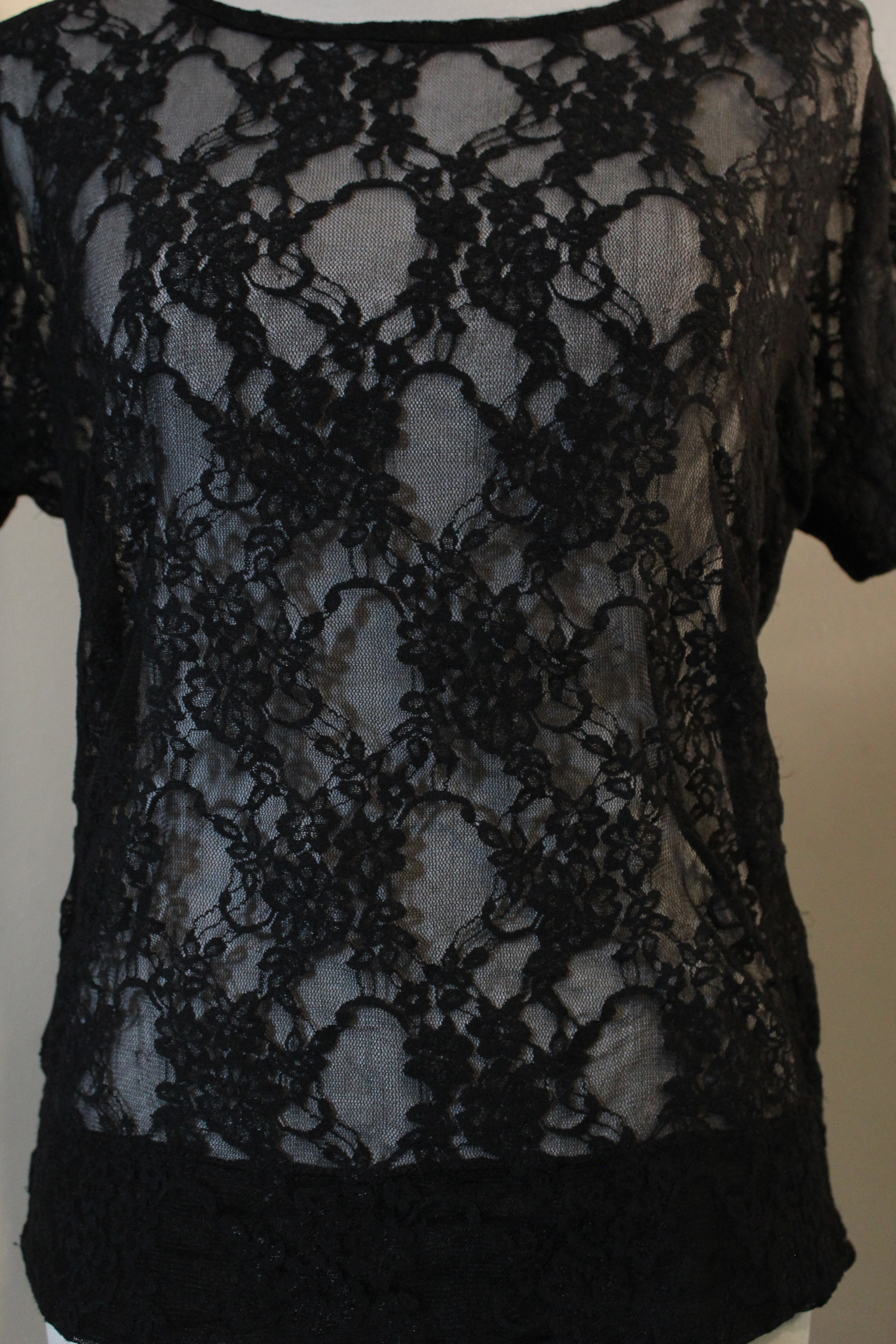 Sheer Floral Lace Shirt