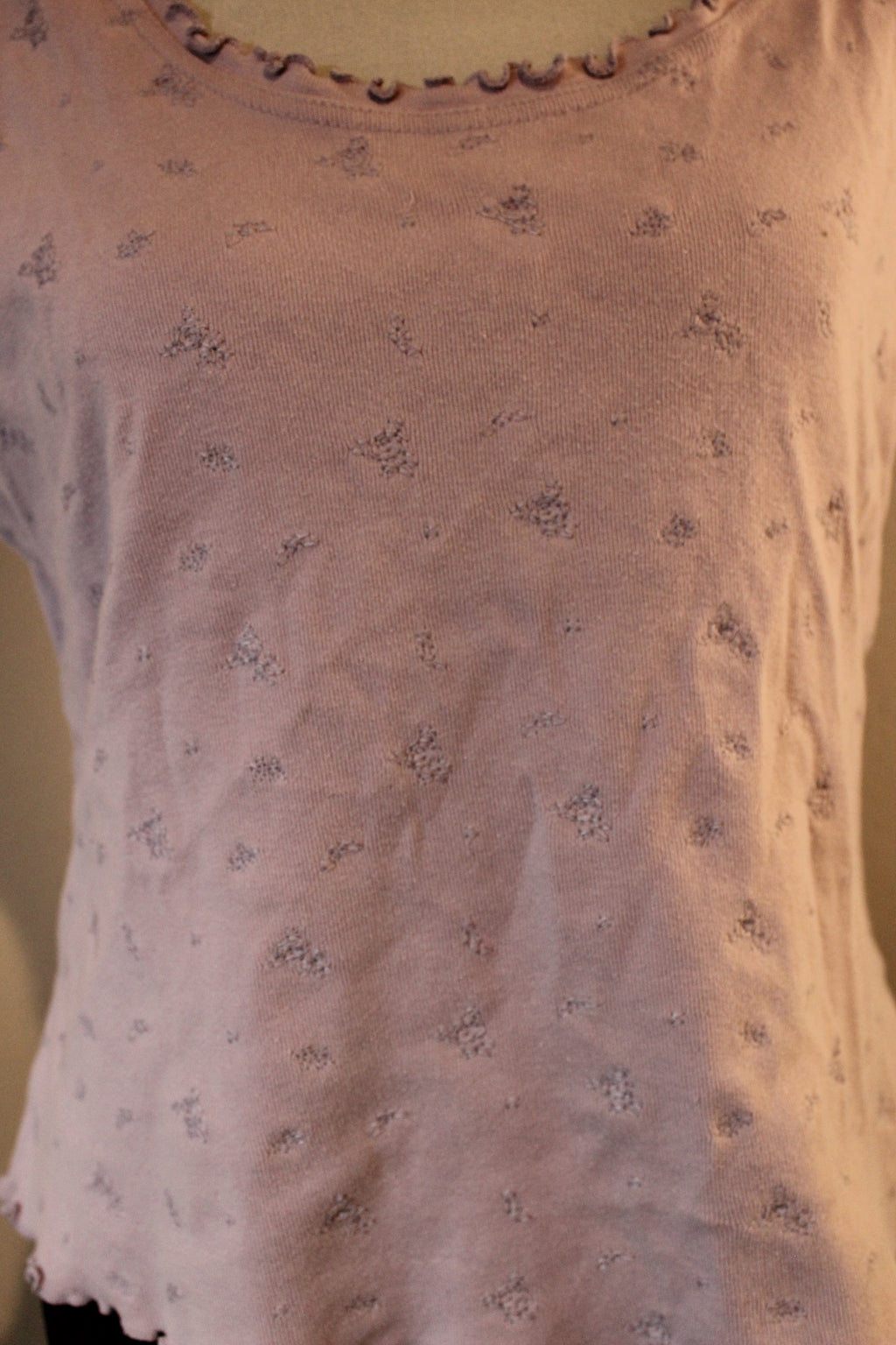 Pastel Purple Flower Embroidered Tank Top
