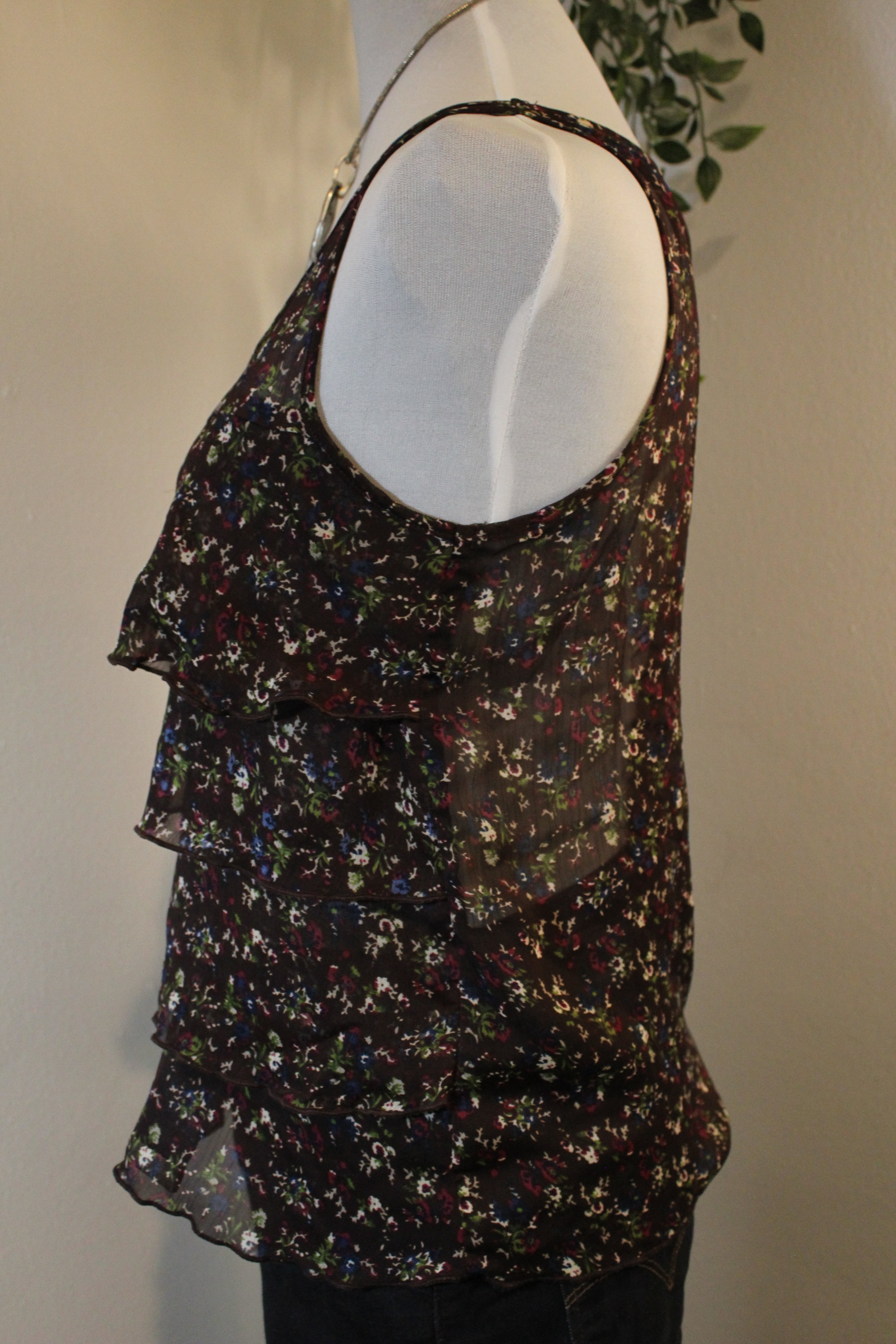Floral Ruffle Layered Tank Top