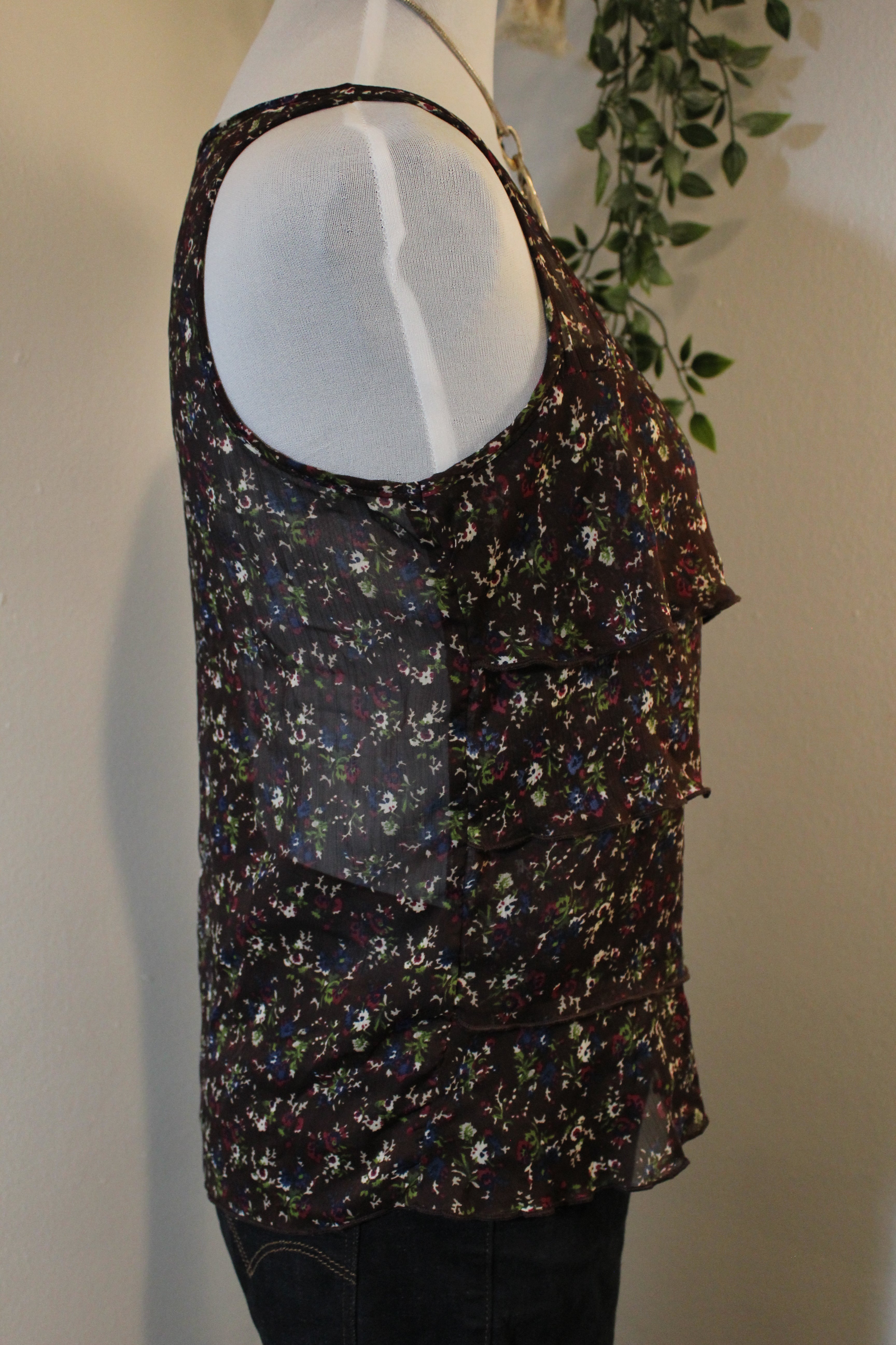 Floral Ruffle Layered Tank Top
