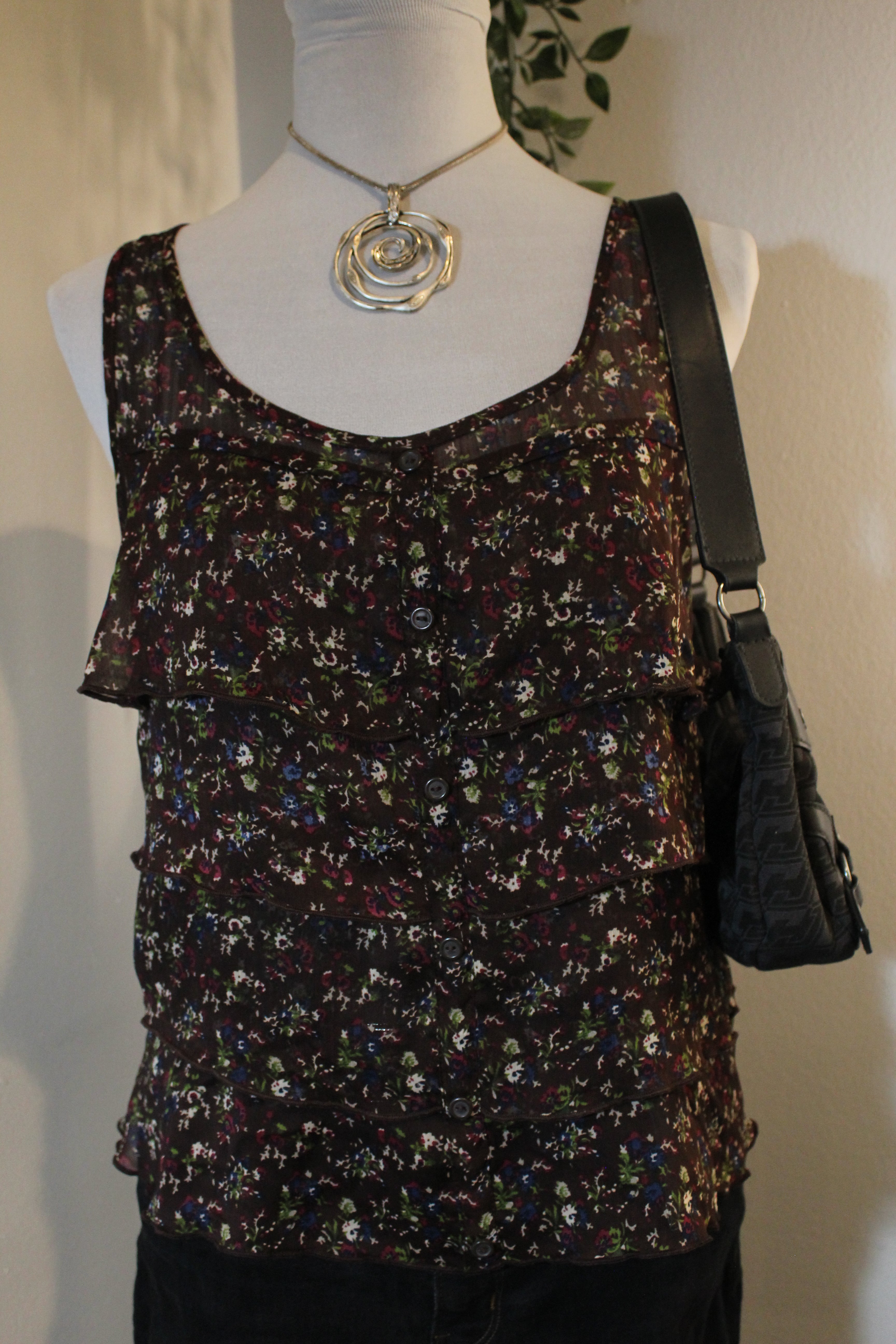 Floral Ruffle Layered Tank Top