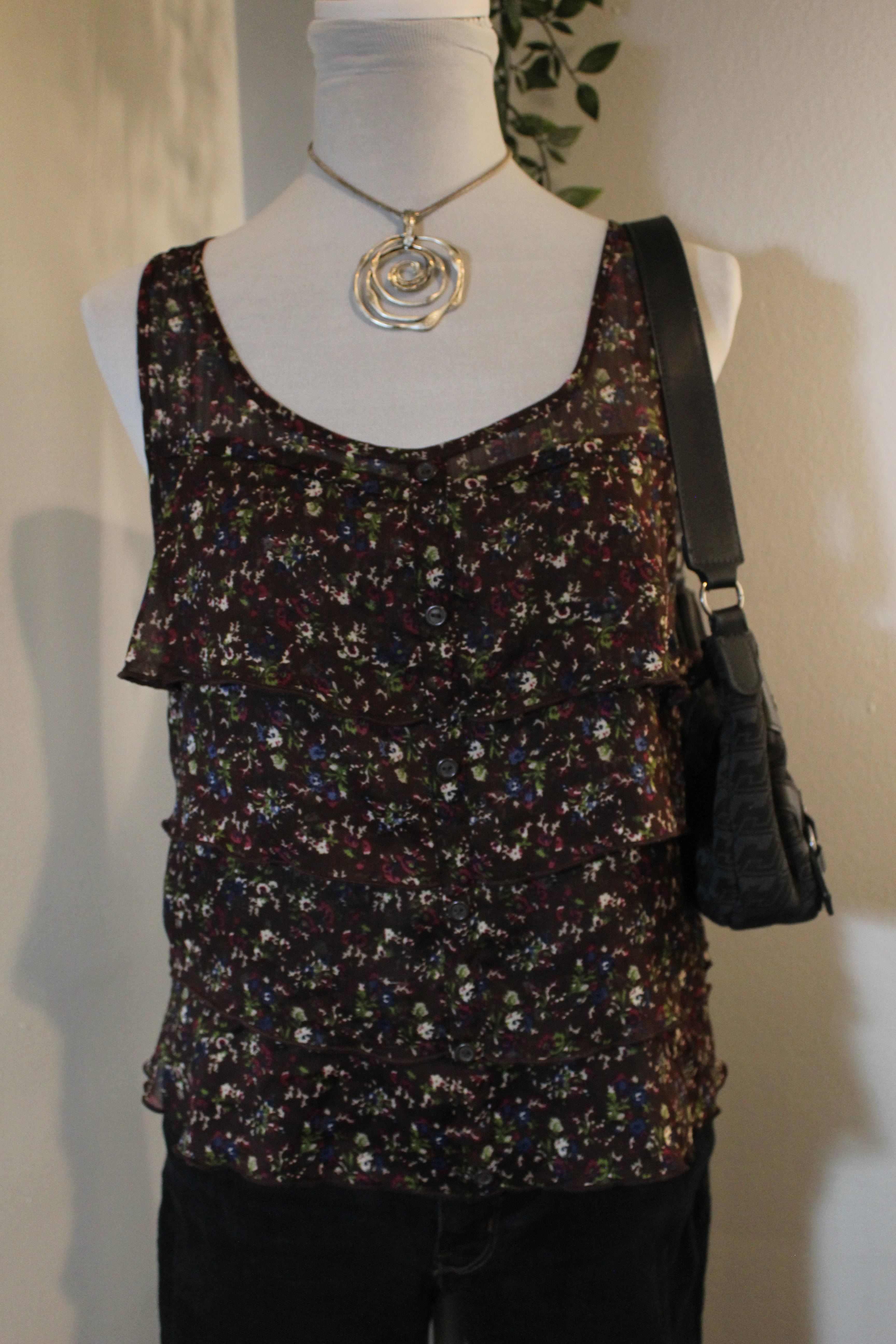 Floral Ruffle Layered Tank Top