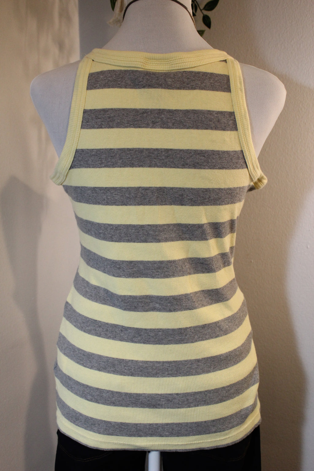 Nike Yellow Gray Striped Tank Top