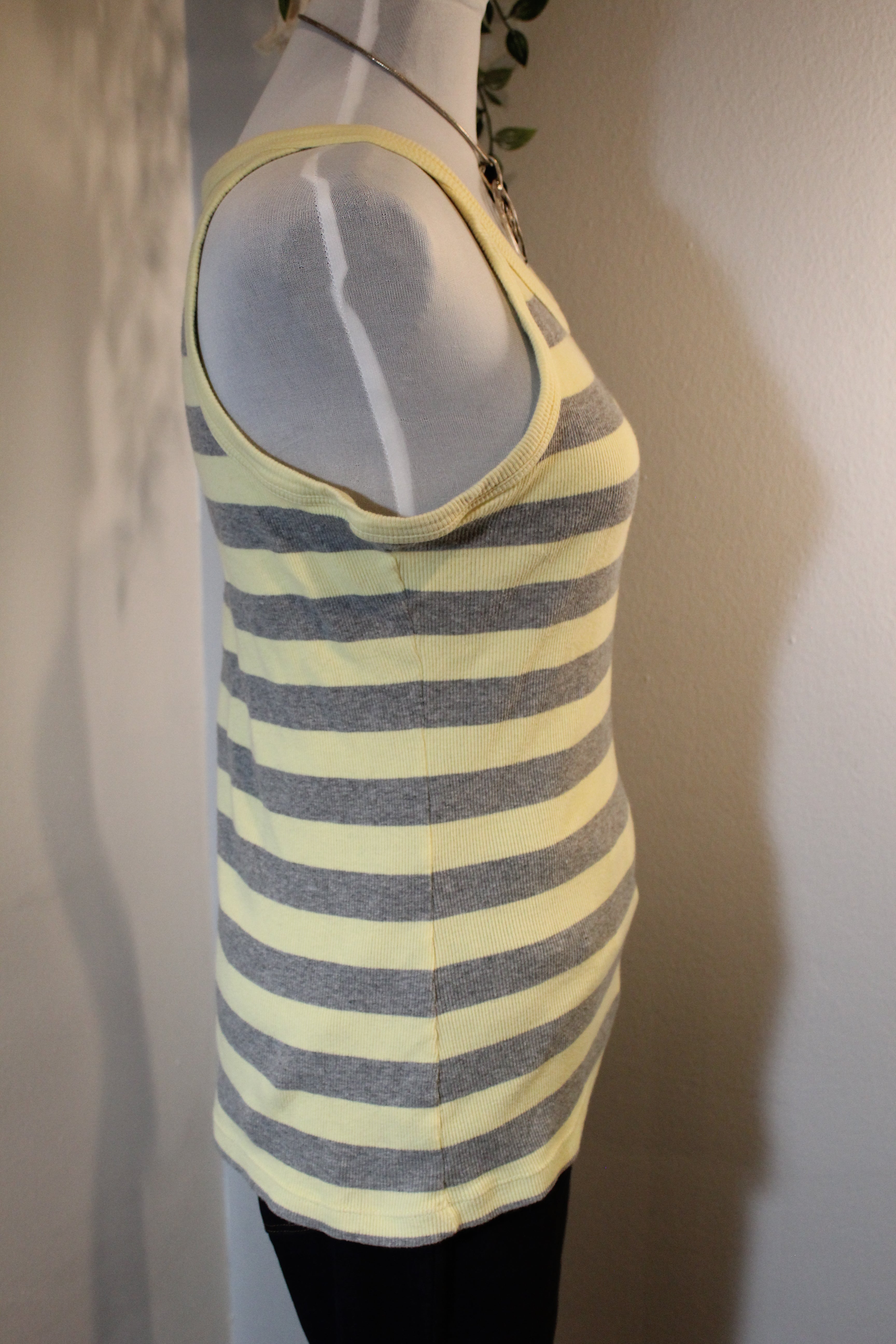 Nike Yellow Gray Striped Tank Top