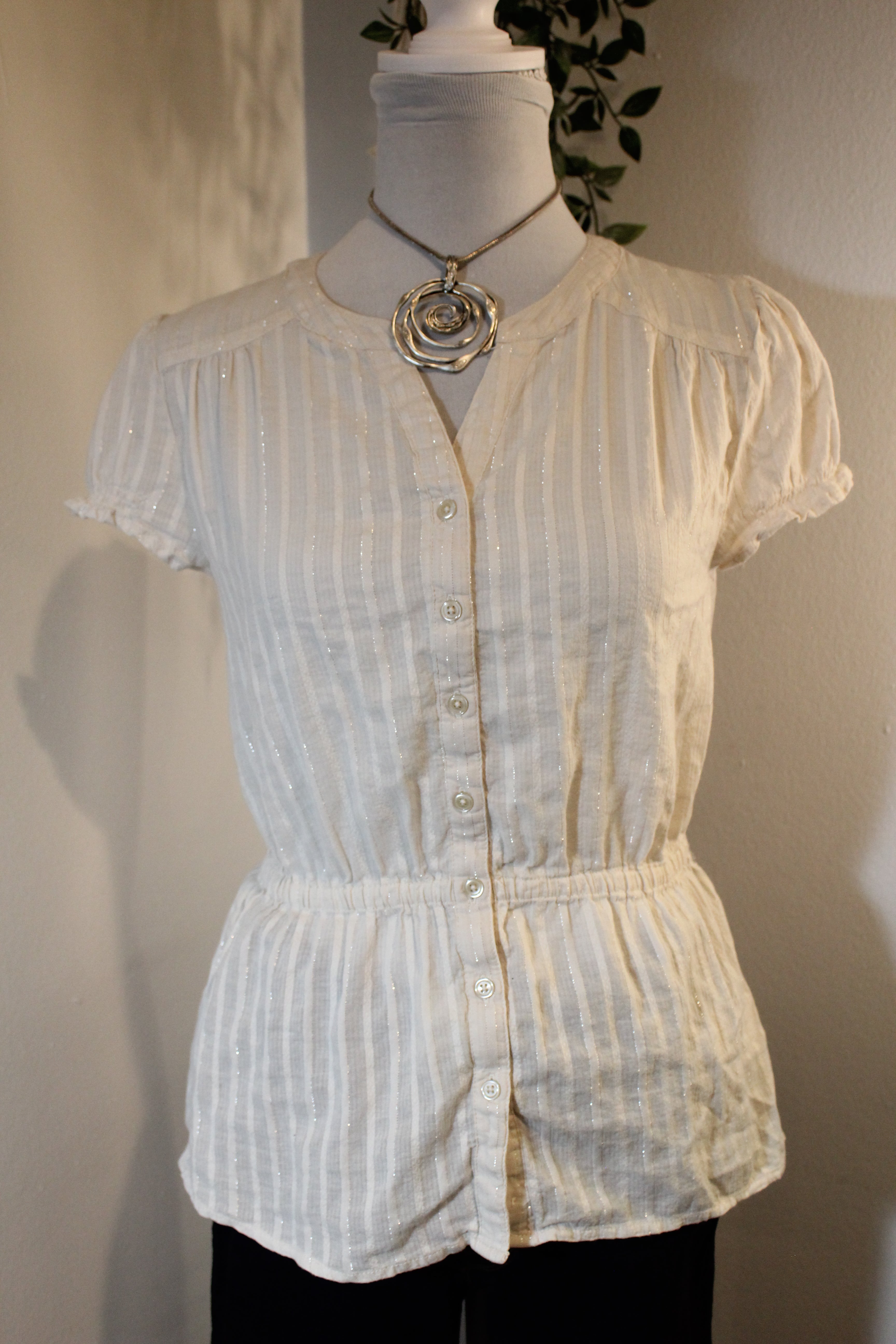 Shimmery Cream Blouse