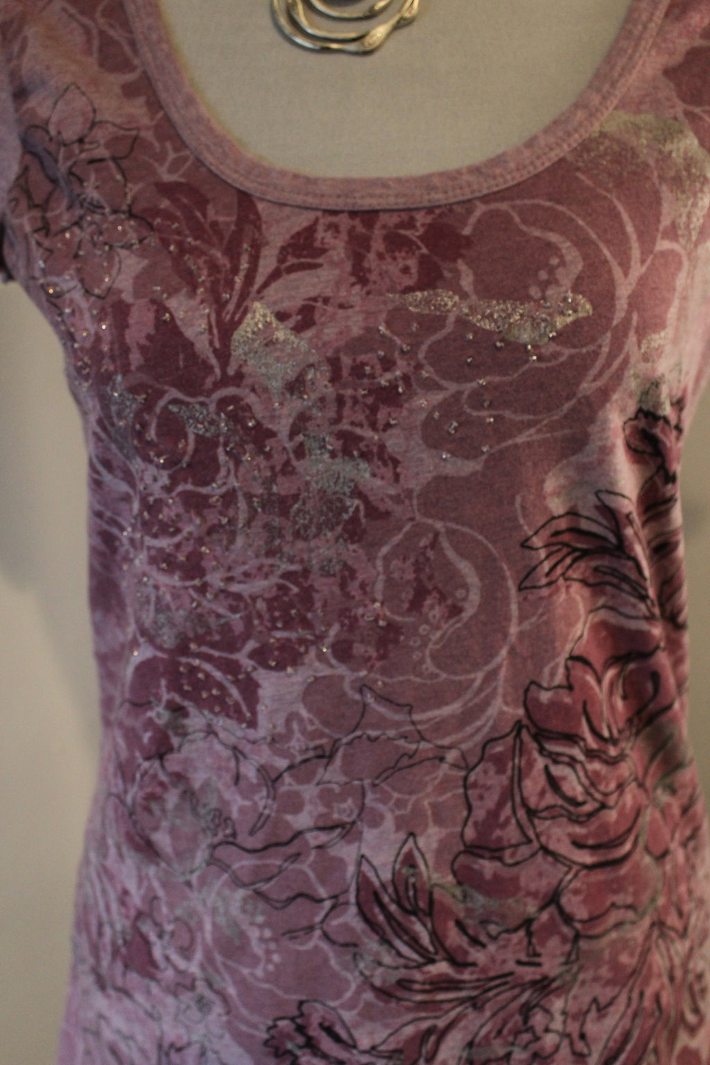 Muted Pink Bedazzled Y2K Top