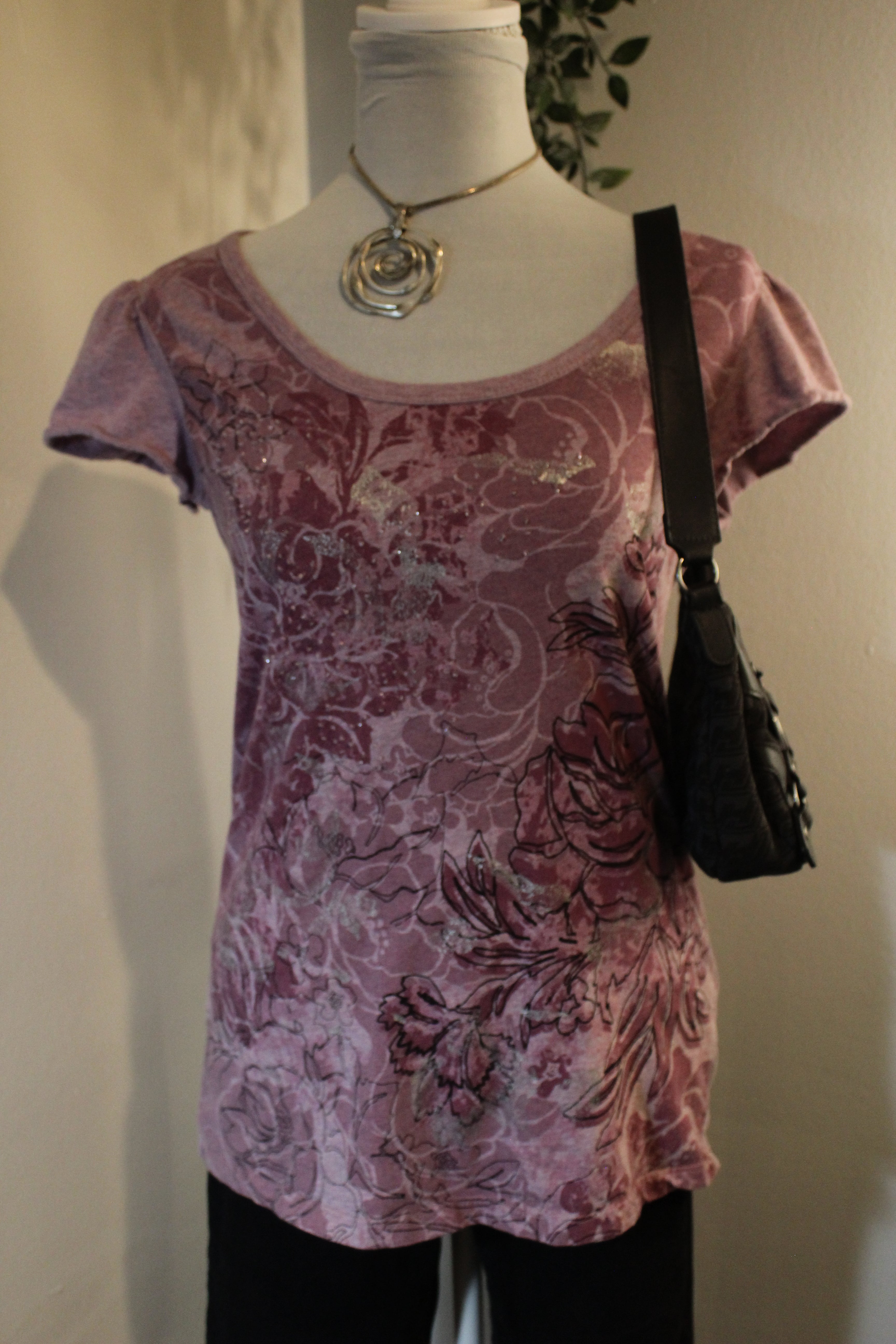 Muted Pink Bedazzled Y2K Top