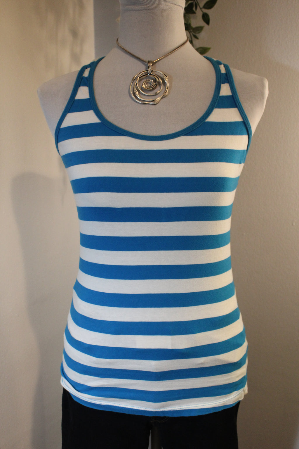 Blue Striped Tank Top