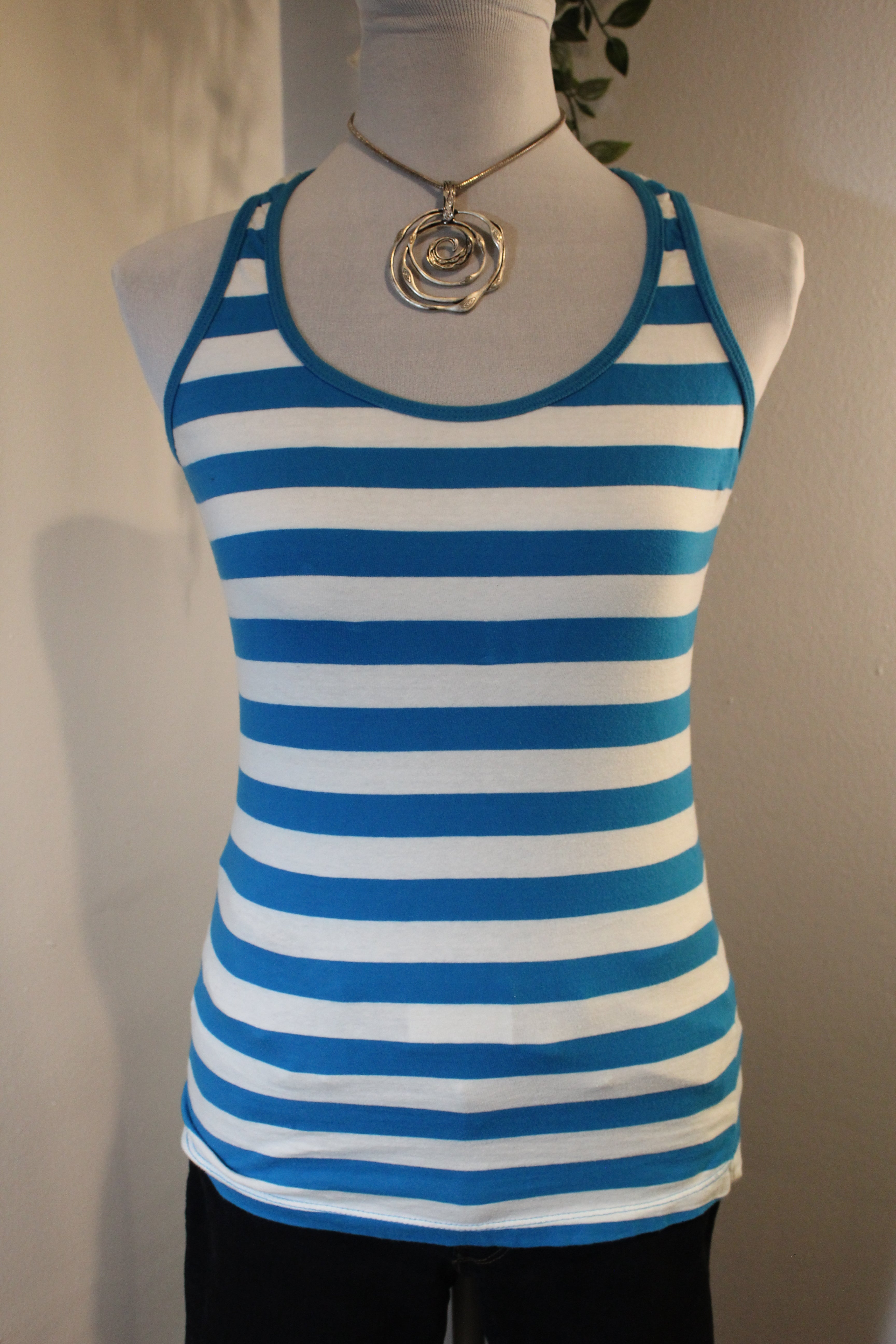 Blue Striped Tank Top