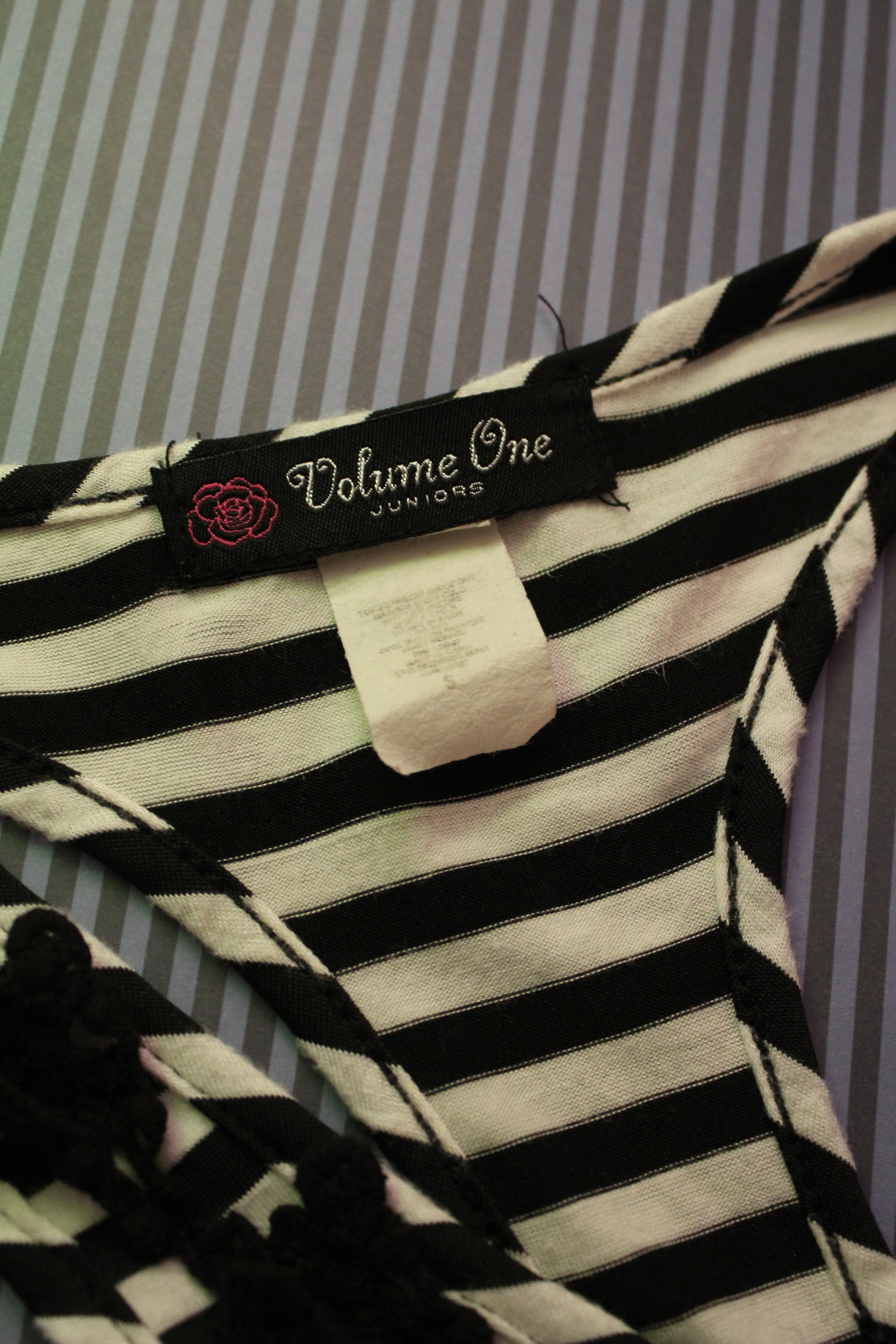 Striped Racerback Tank Top With Lace Details