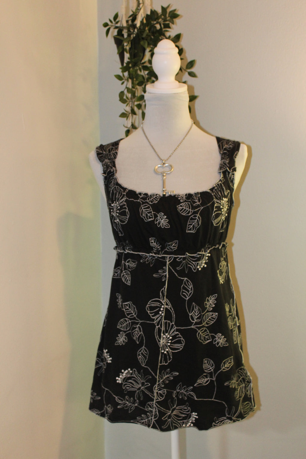 Black Floral Baby Doll Blouse