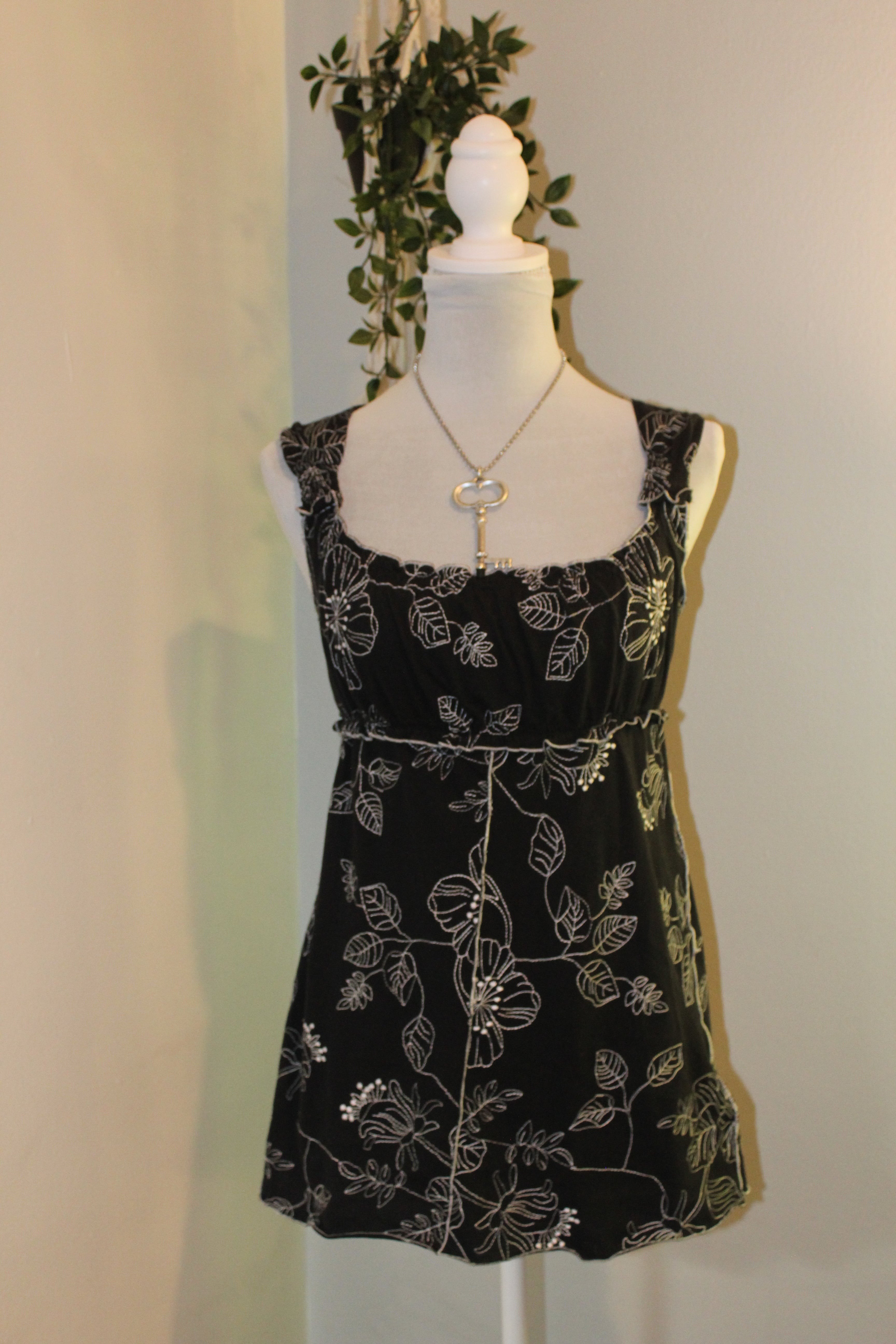 Black Floral Baby Doll Blouse