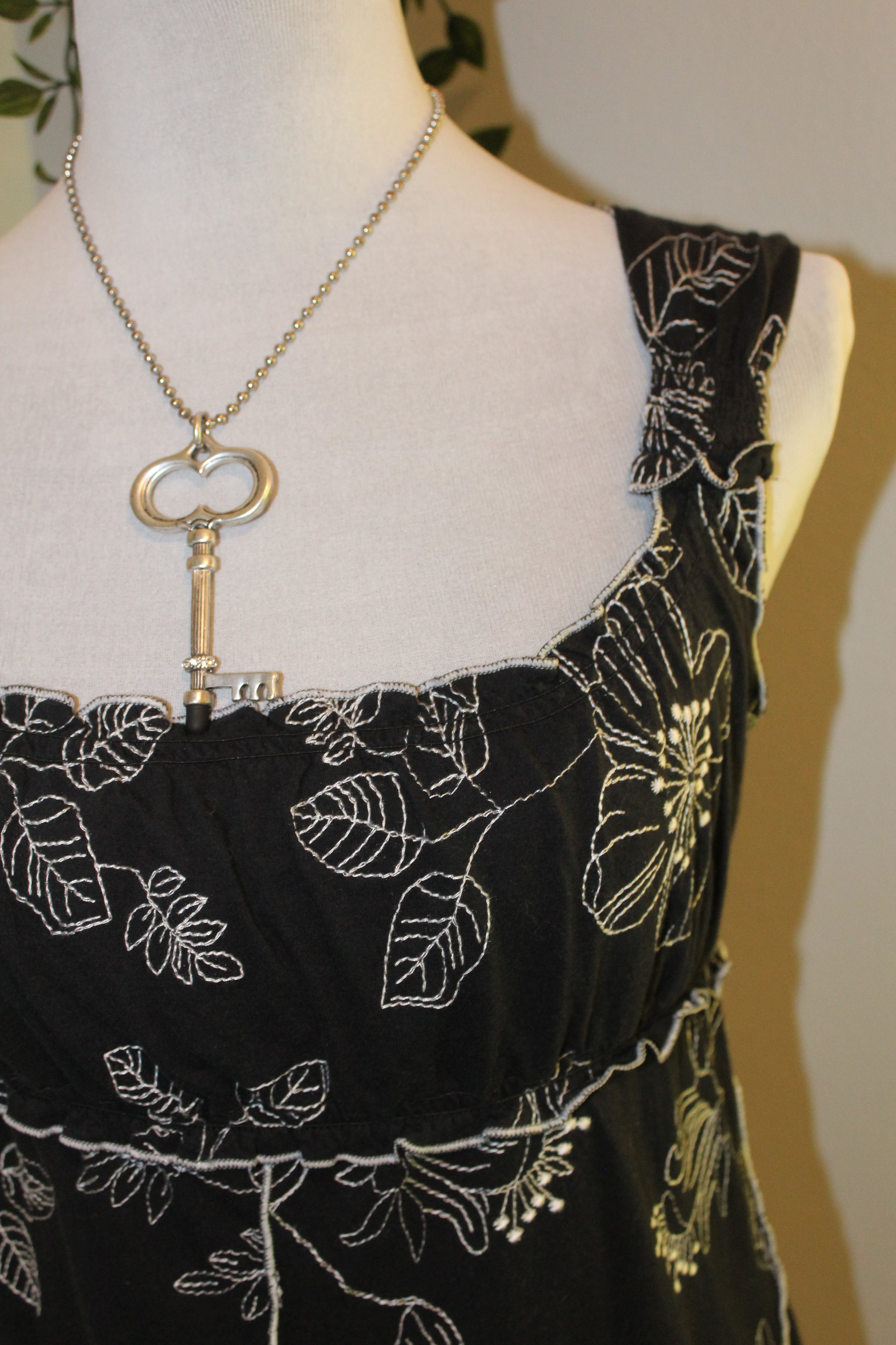 Black Floral Baby Doll Blouse