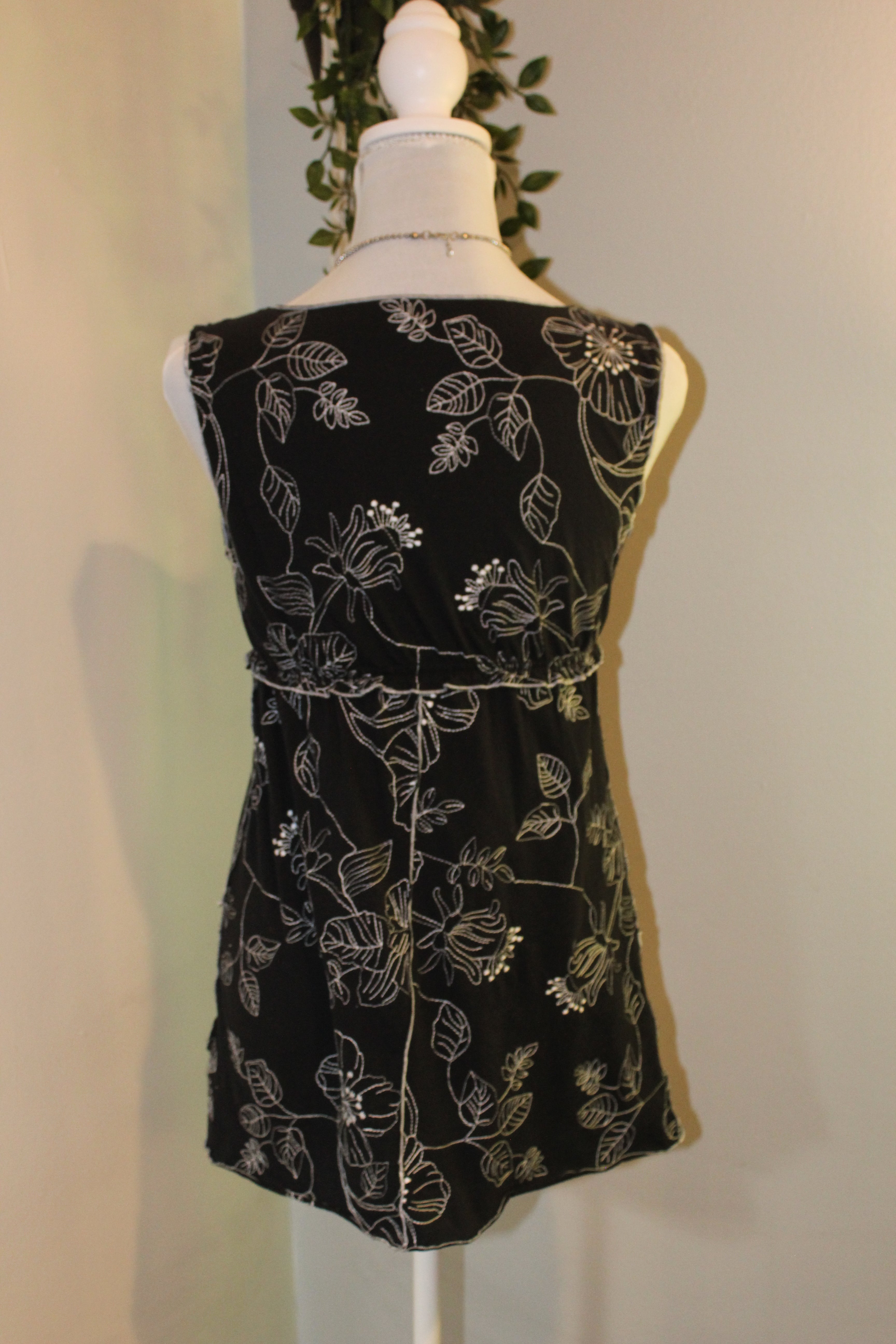 Black Floral Baby Doll Blouse