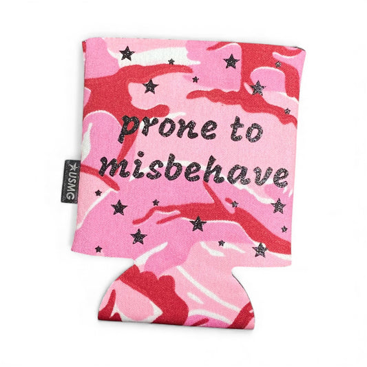Pink Camo Slogan Koozie